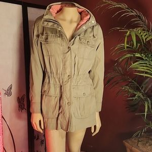 Womens med Liz Claiborne winter military style designer coat
